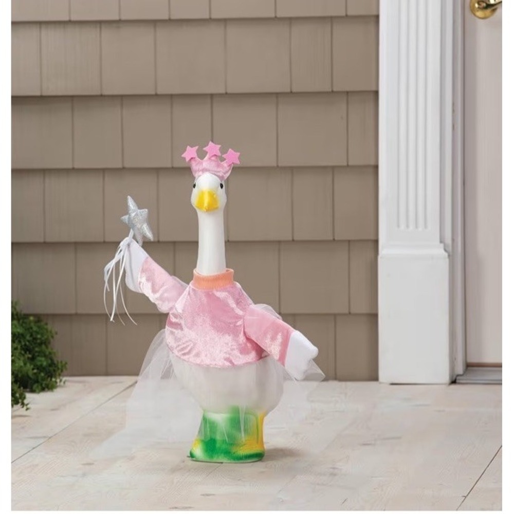 Gaggleville Princess Fairy Goose Costume - Pink Outfit Crown‎ for Yard Decor LG